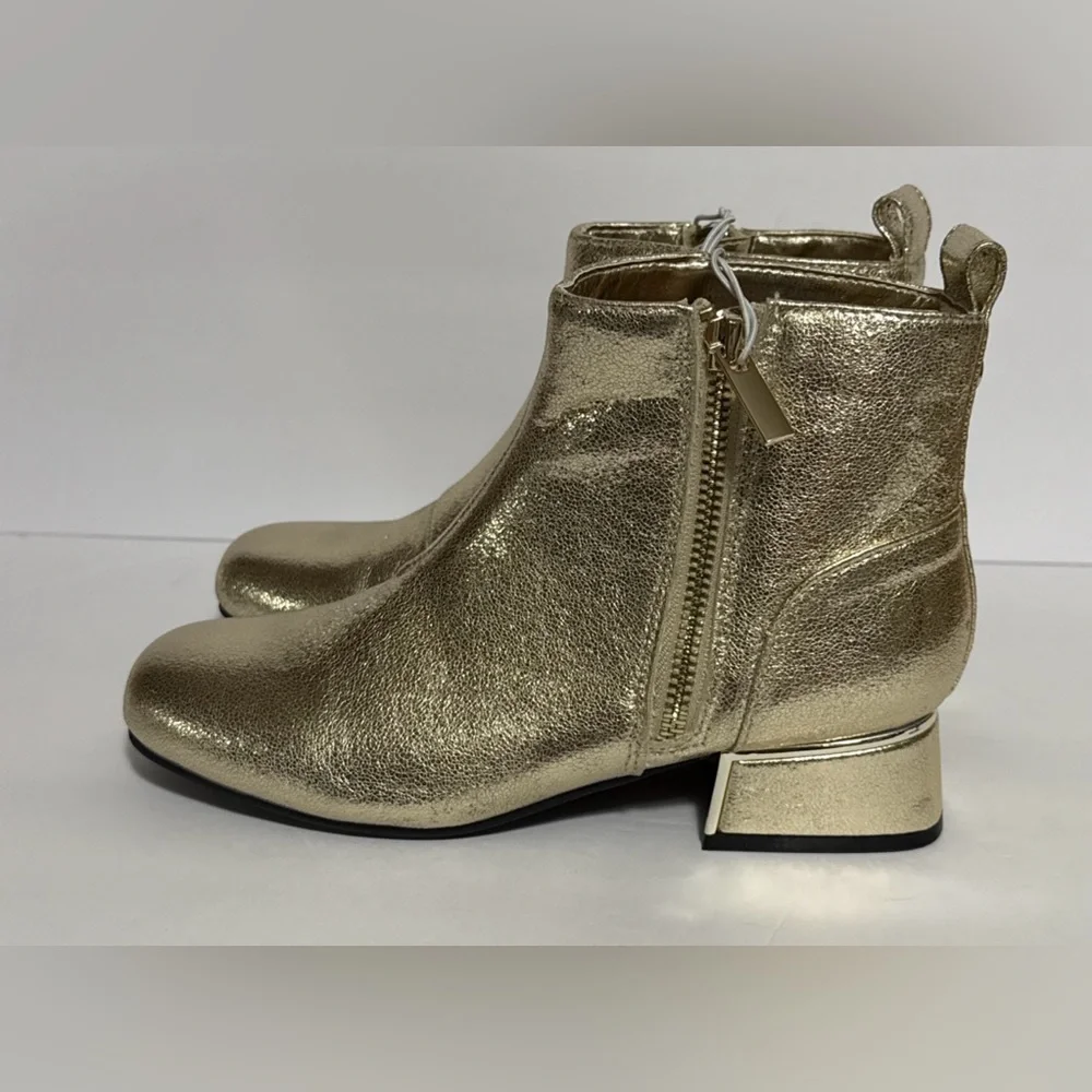 Girls 2M Gold Ankle Bootie With Zipper by I.Miller NWT